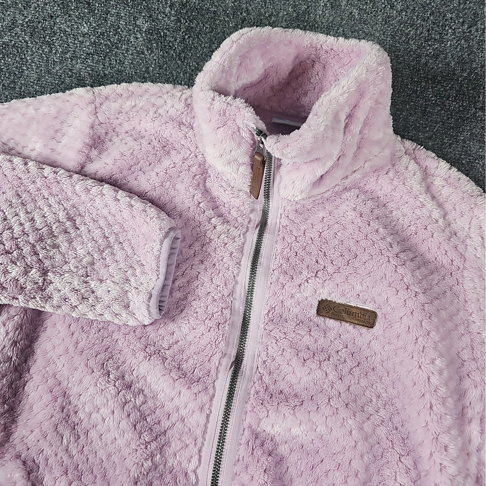 Columbia Women's Medium Fire Side II Pink Plush Sherpa Full Zip Fleece Jacket